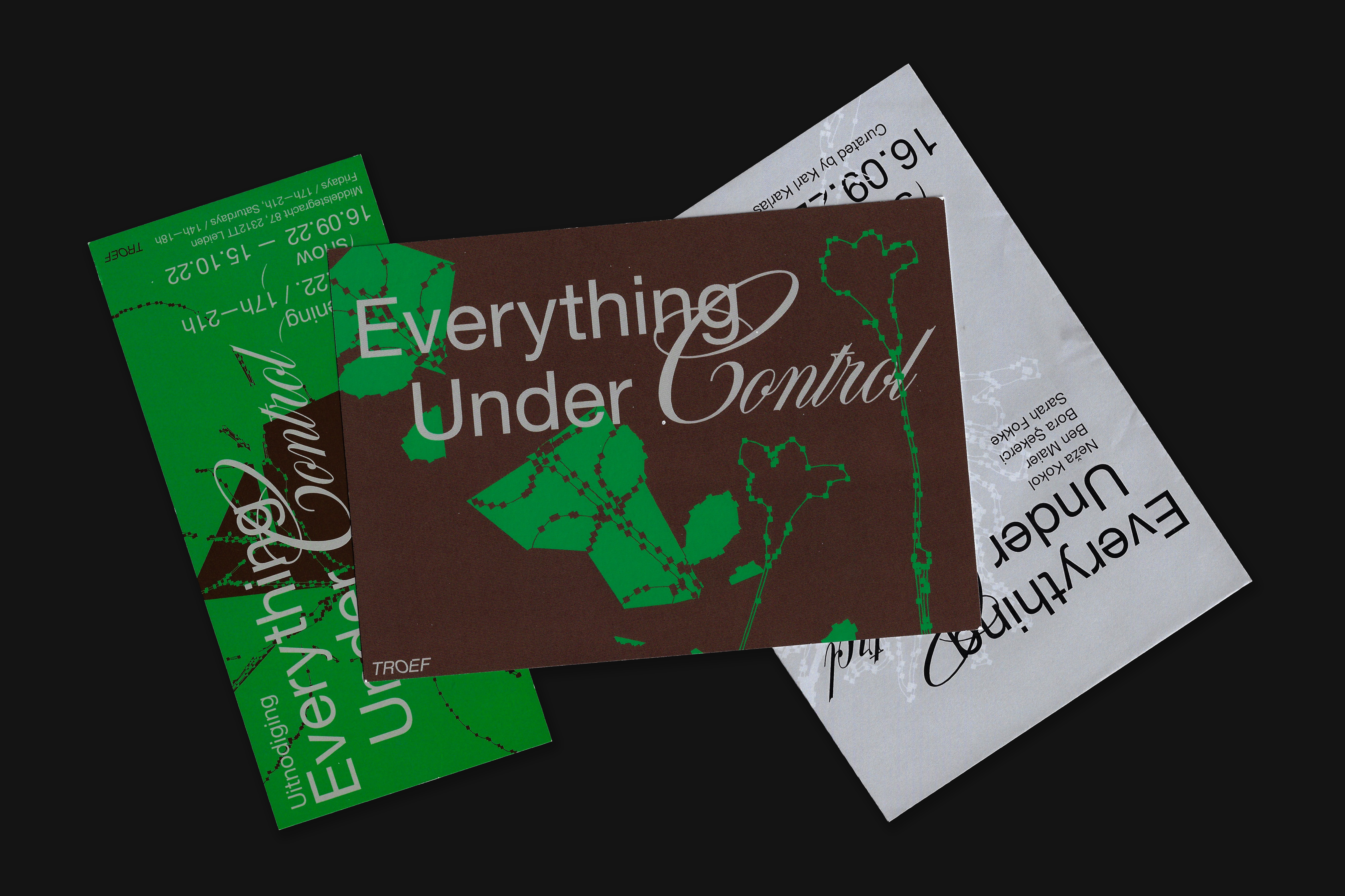 Visual identity for exhibition Everything Under Control at TROEF